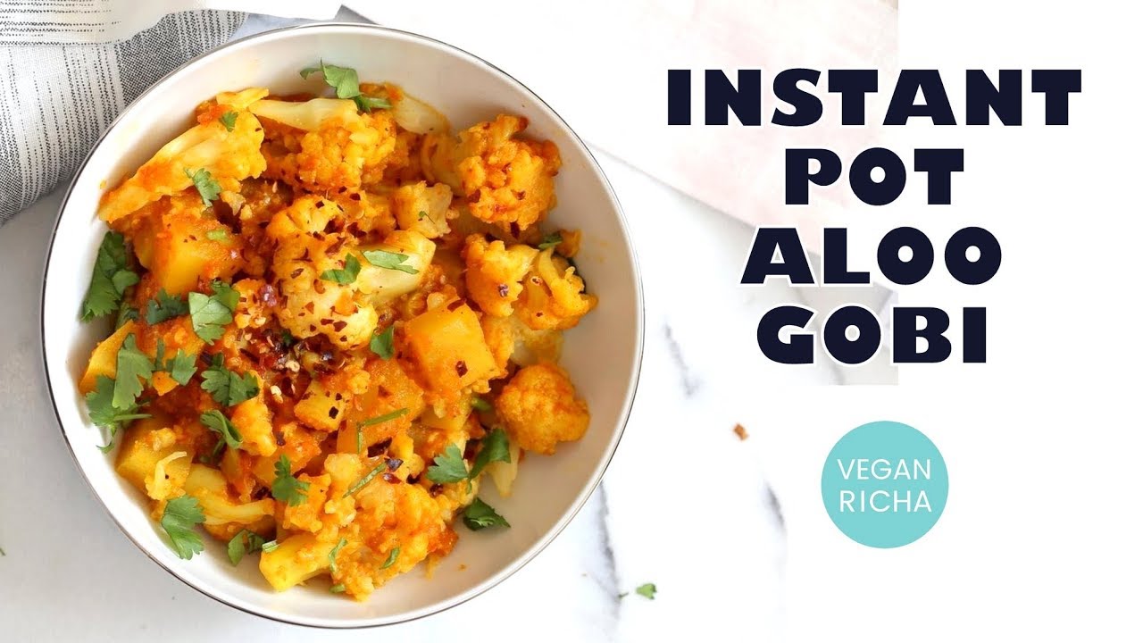 Instant Pot Aloo Gobi - Spiced Potato Cauliflower | VeganRicha.com