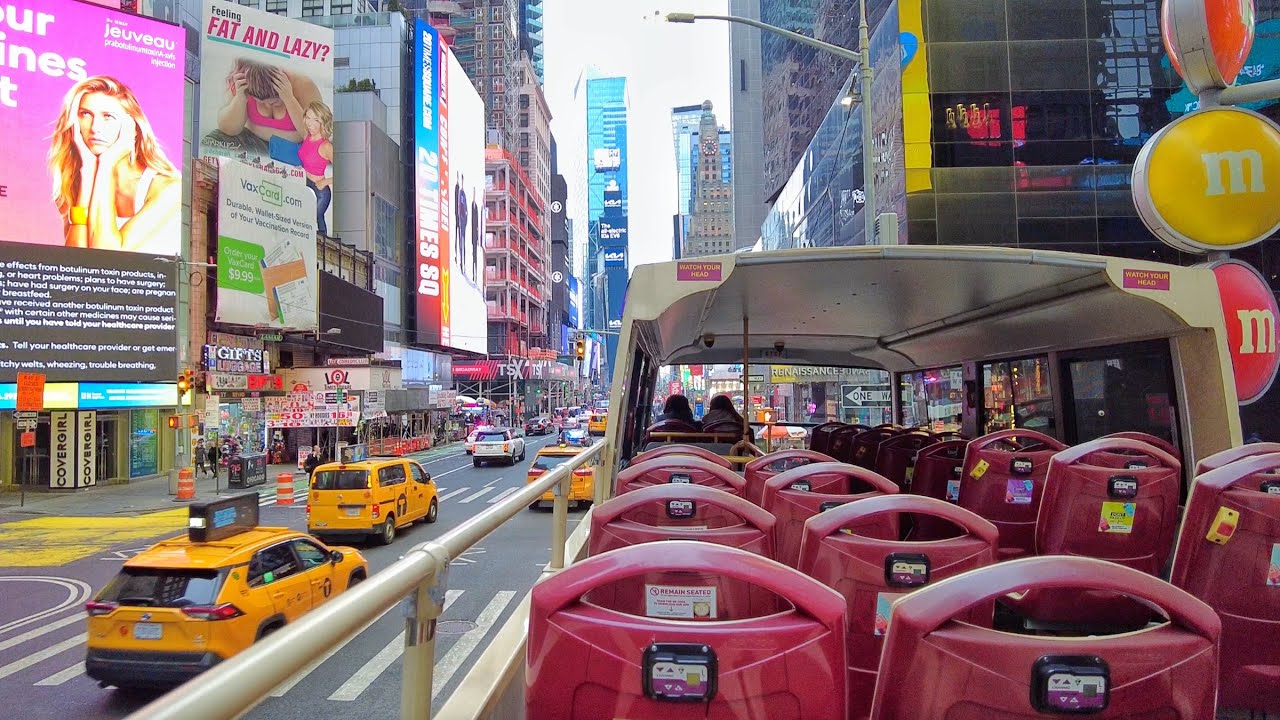 NYC Double Decker Big Bus Tour 2022 - Times Square/ 5th Avenue/ Brooklyn Bridge/ Wall Street