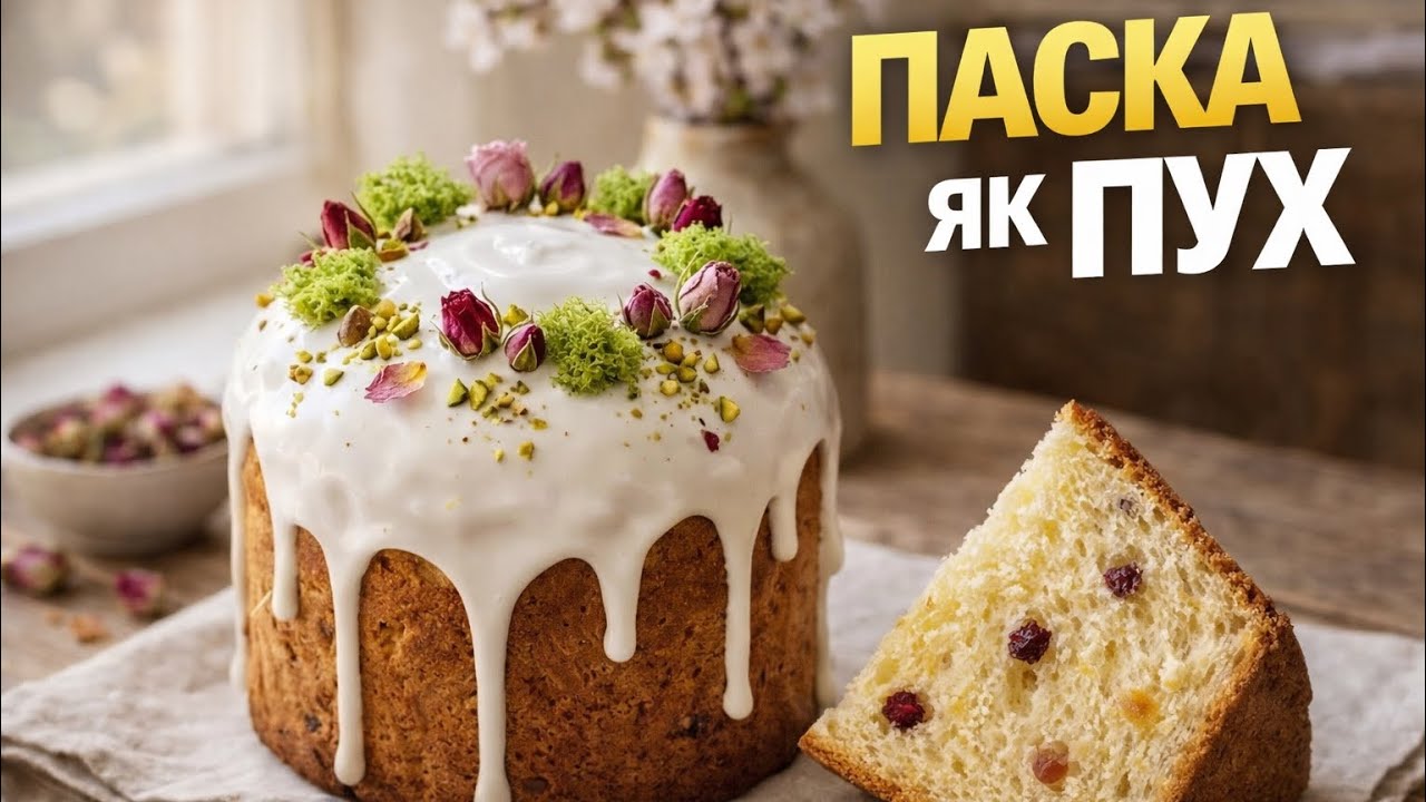 КУЛИЧ НА ТВОРОЖНОМ ДРОЖЖЕВОМ ТЕСТЕ