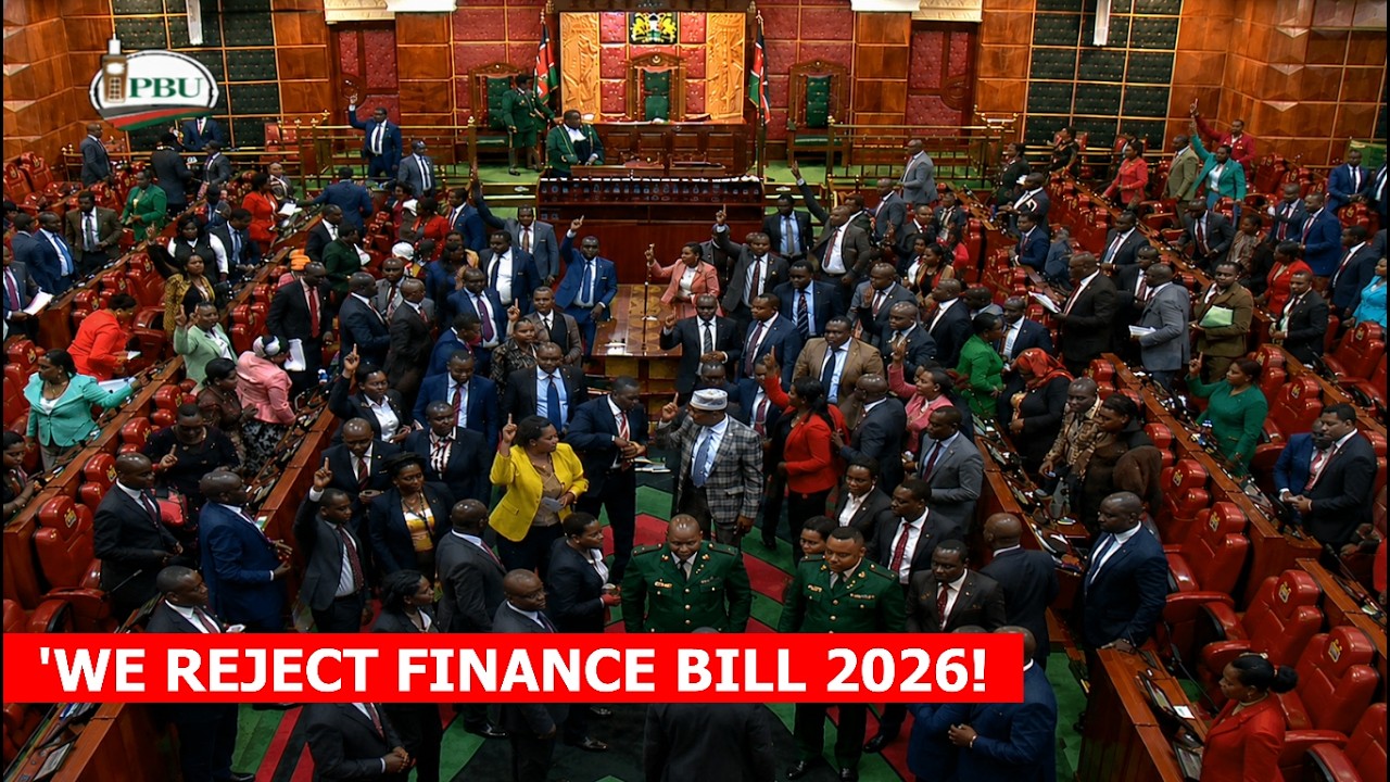 Watch Full Drama as Both Ruto and Gachagua MPS chant WANTAM in Parliament, reject finance bill 2026!