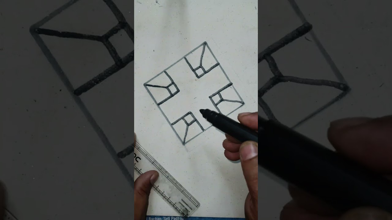 how to draw 3D floating cube..😱😍 |3d drawing tutorial #shorts #ashortaday #ytshorts