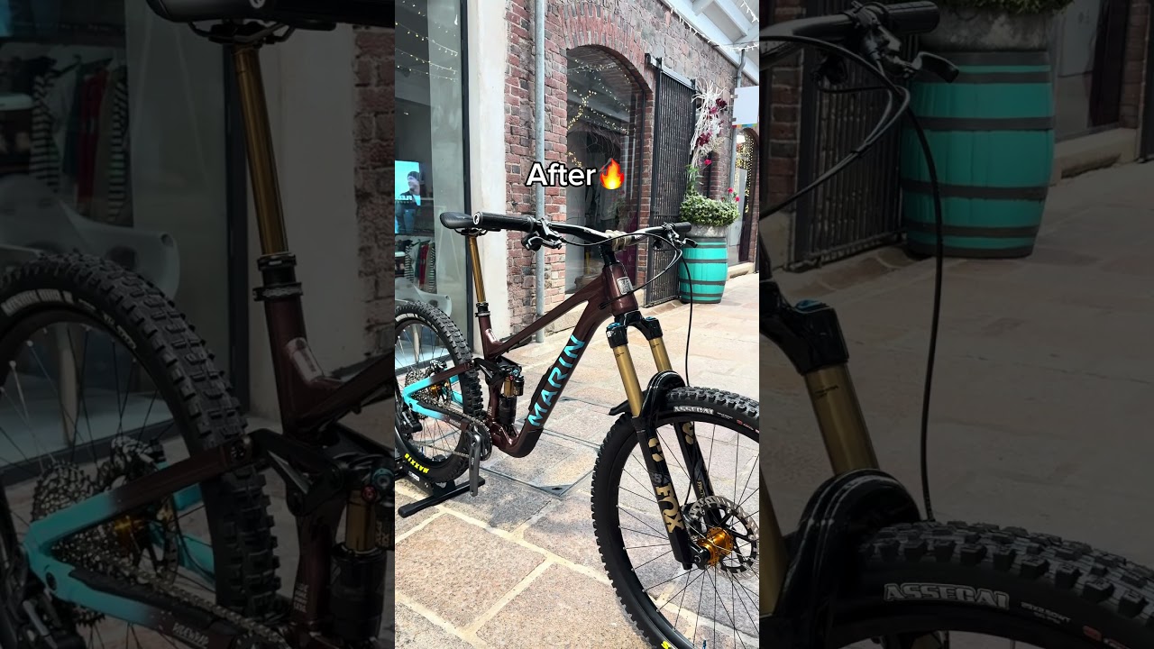 Before and after of the Marin alpine trail🔥. #fullsus #mtb #mountainbike #marin