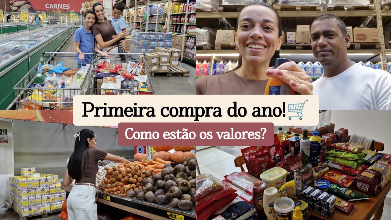 PRIMEIRA COMPRA DO MÊS DO ANO✨️-Vlog no mercado e valor total...🛒🍊