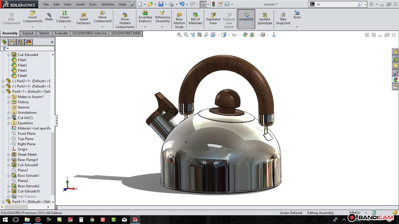 solidworks tutorial # 54 : how to assembly kettles / water heater