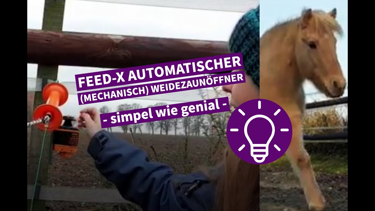 Feed-X - Automatischer Weidezaunöffner mit mechanischer Zeitschaltuhr, Flaschenzug, doppelreihig