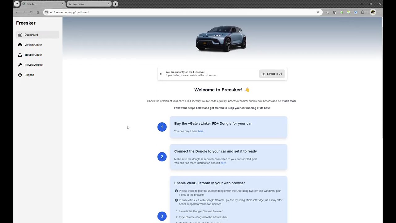 Fisker Ocean mit Freesker verbinden