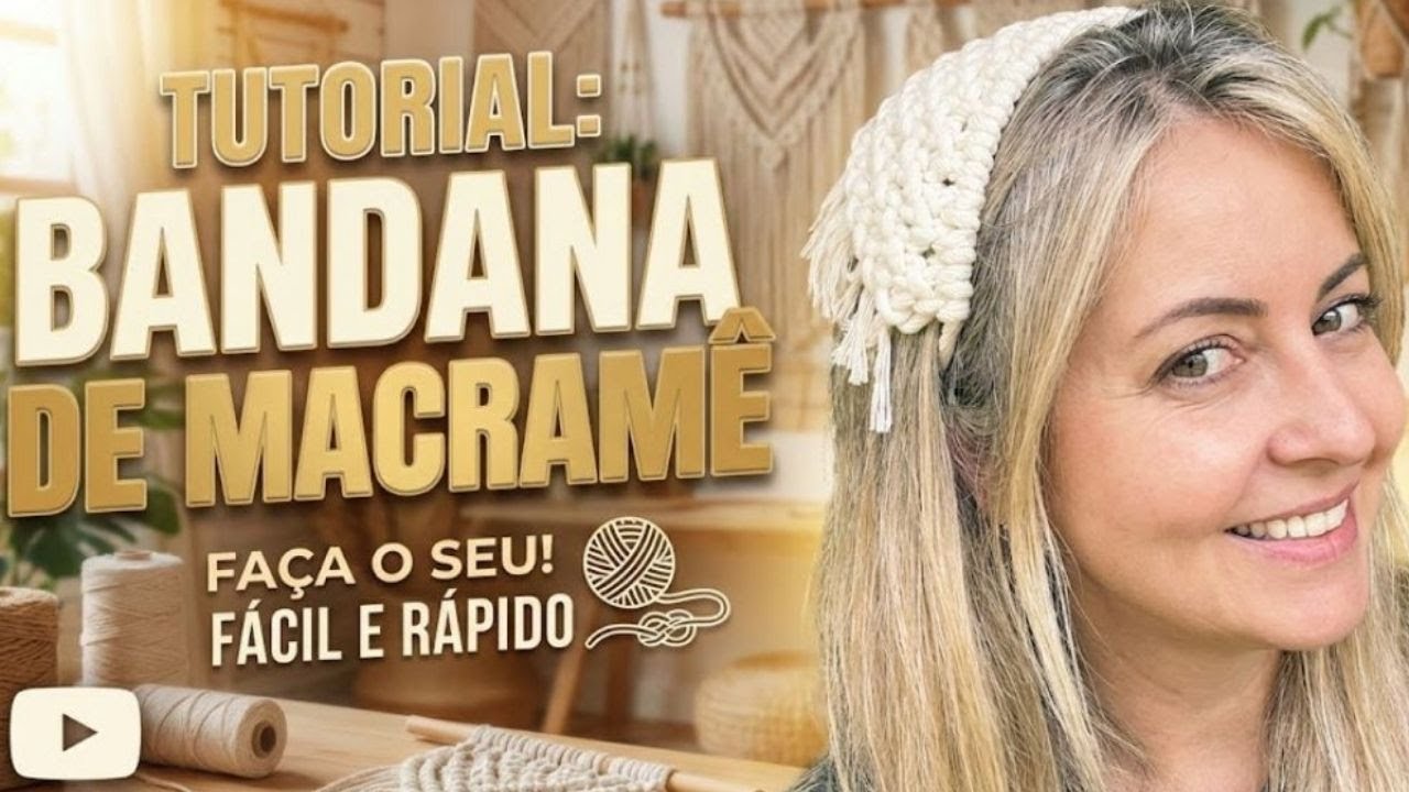 Bandana de Macramê | Tutorial Fácil de Lenço de Cabelo Artesanal