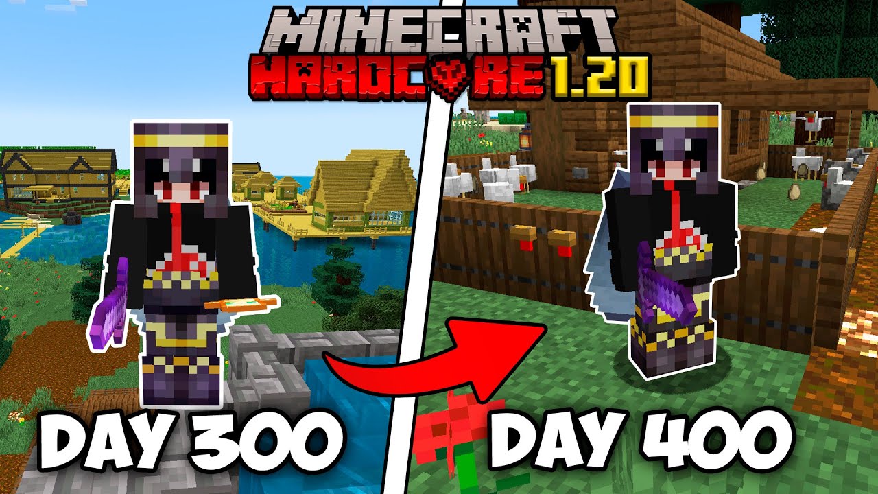 I Survived 400 Days on a Deserted Island in Hardcore Minecraft 1.20...