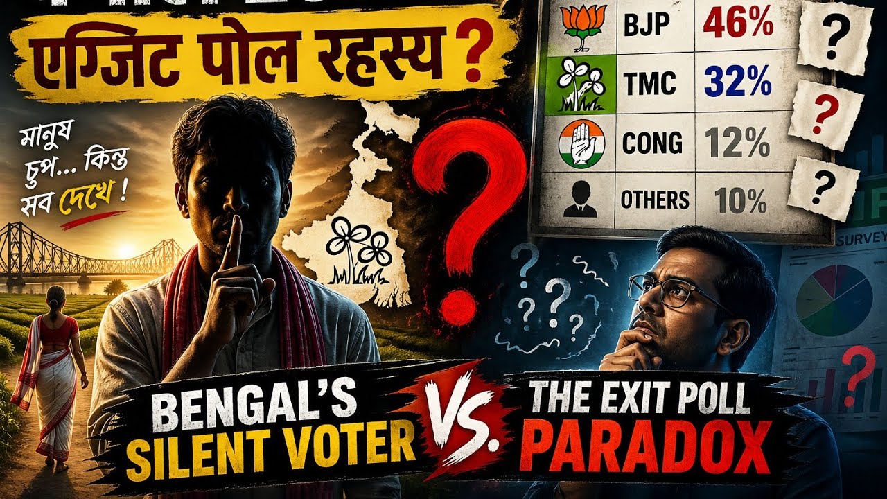 बंगाल 2026: एग्जिट पोल रहस्य ? Bengal&rsquo;s Silent Voter vs. The Exit Poll Paradox Animated vidio 