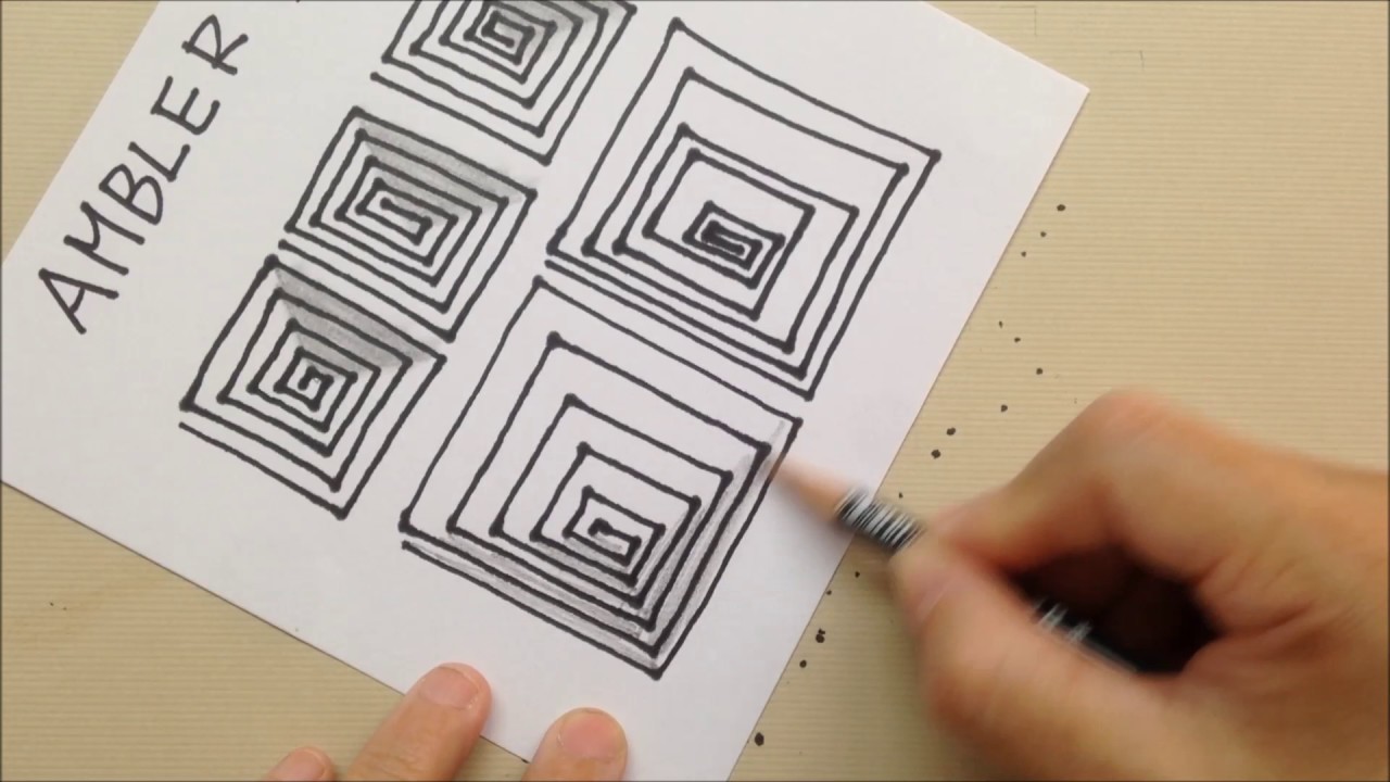 如何畫Zentangle®圖樣  How to draw the Zentangle® Pattern AMBLER