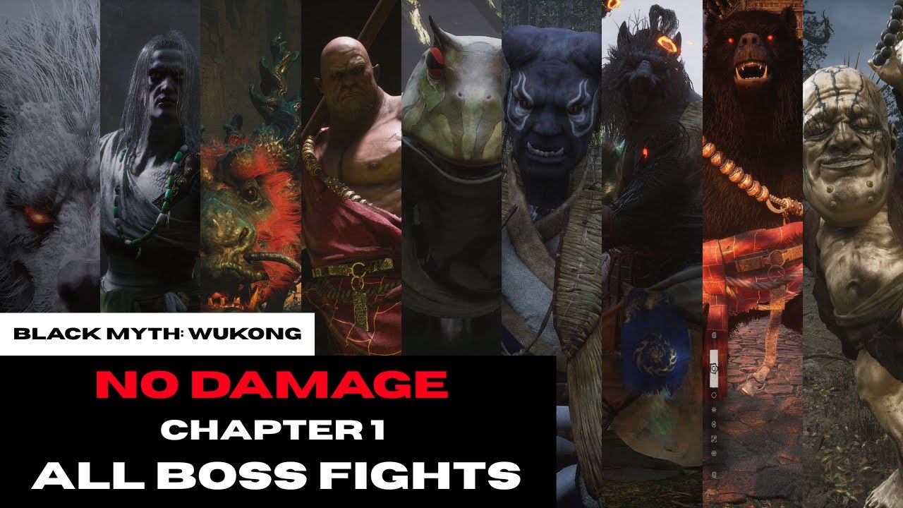 NO DAMAGE – ALL BOSSES (Chapter 1) | Black Myth: Wukong [PS5 | 4K]