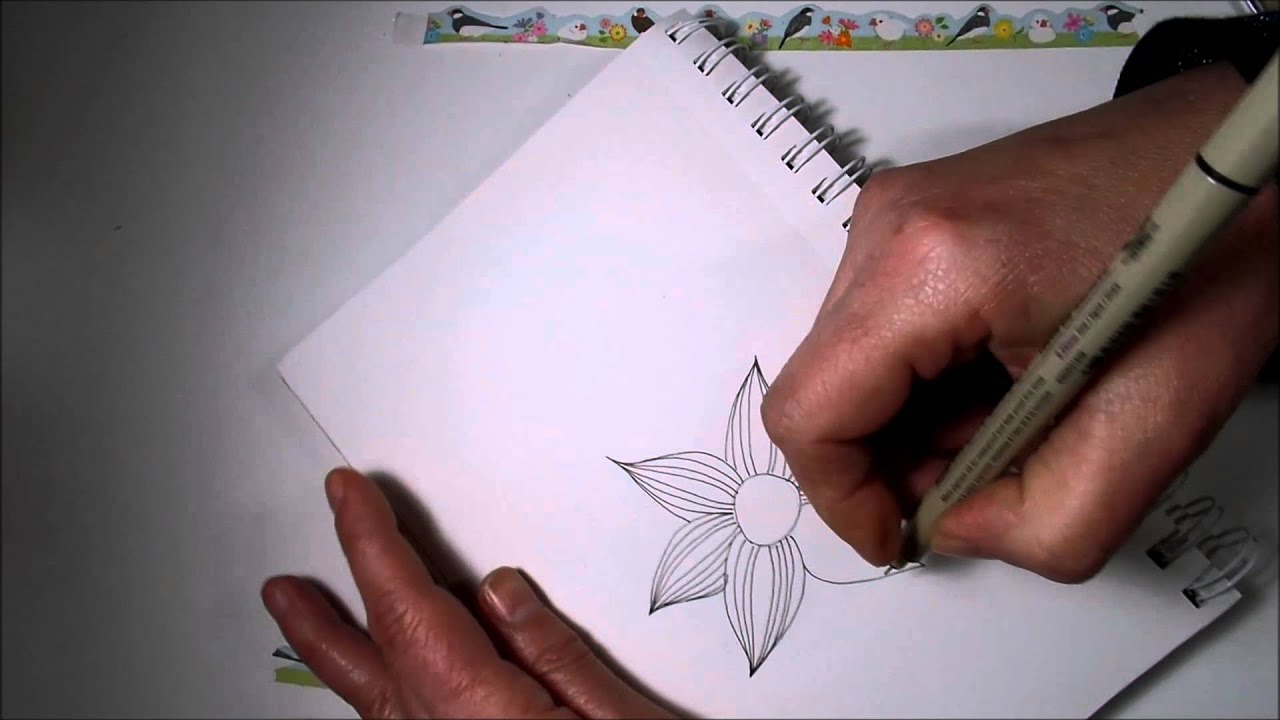 Tangled Flower Tutorial - Zentangle Inspired, Doodle, Tangle Patterns