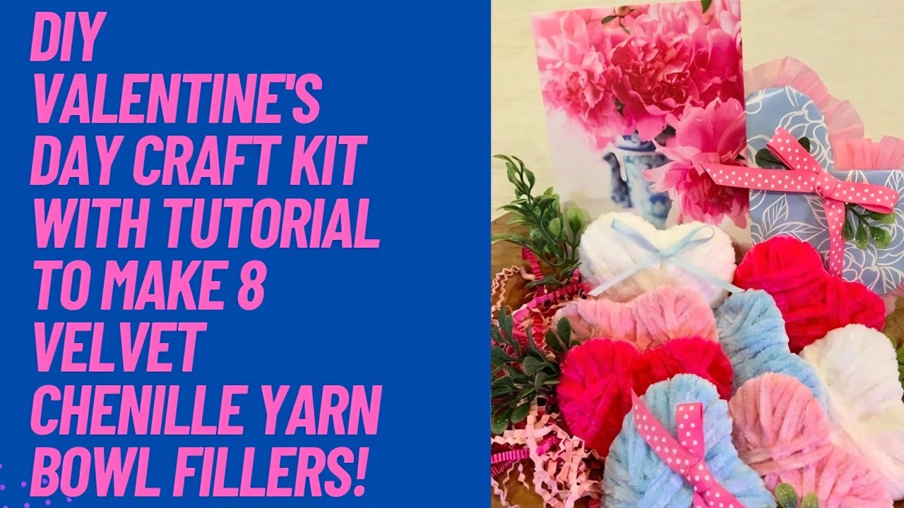 DIY Victorian Romance Hearts Craft Kit Tutorial Crafting Velvet Yarn Bowl Filler Shabby Cottage Chic