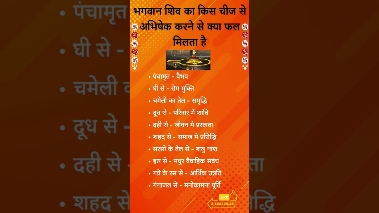 भगवान शिव का किस चीज से अभिषेक करने से क्या फल मिलता है#shivabhishek #viral #trending #hinduism