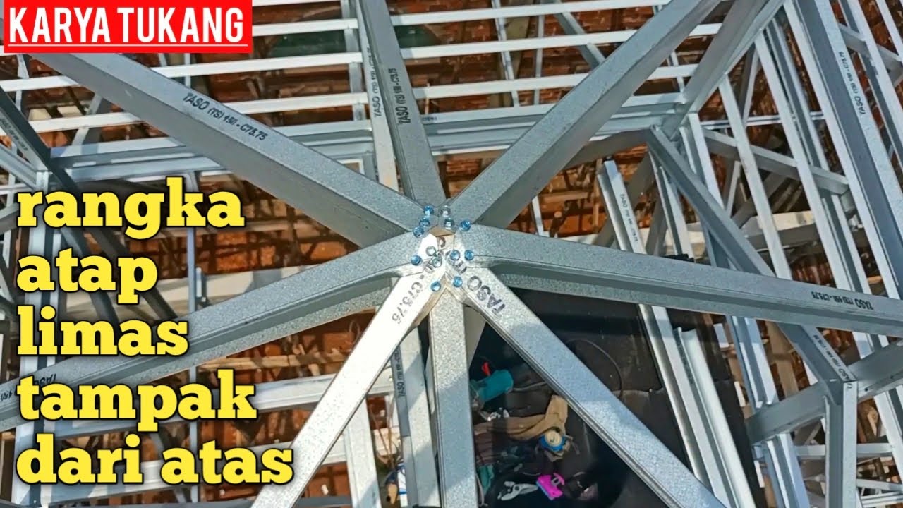 CARA MEMASANG RANGKA ATAP LIMAS TINGKAT 2 ATAP MUSHOLLA DARI BAJA RINGAN