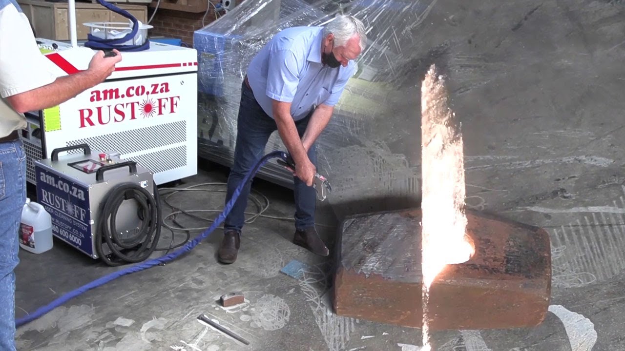 RustOff 1000W Continuous Wave Fiber Laser Cleaning System Tested with Rust and Paint Removing