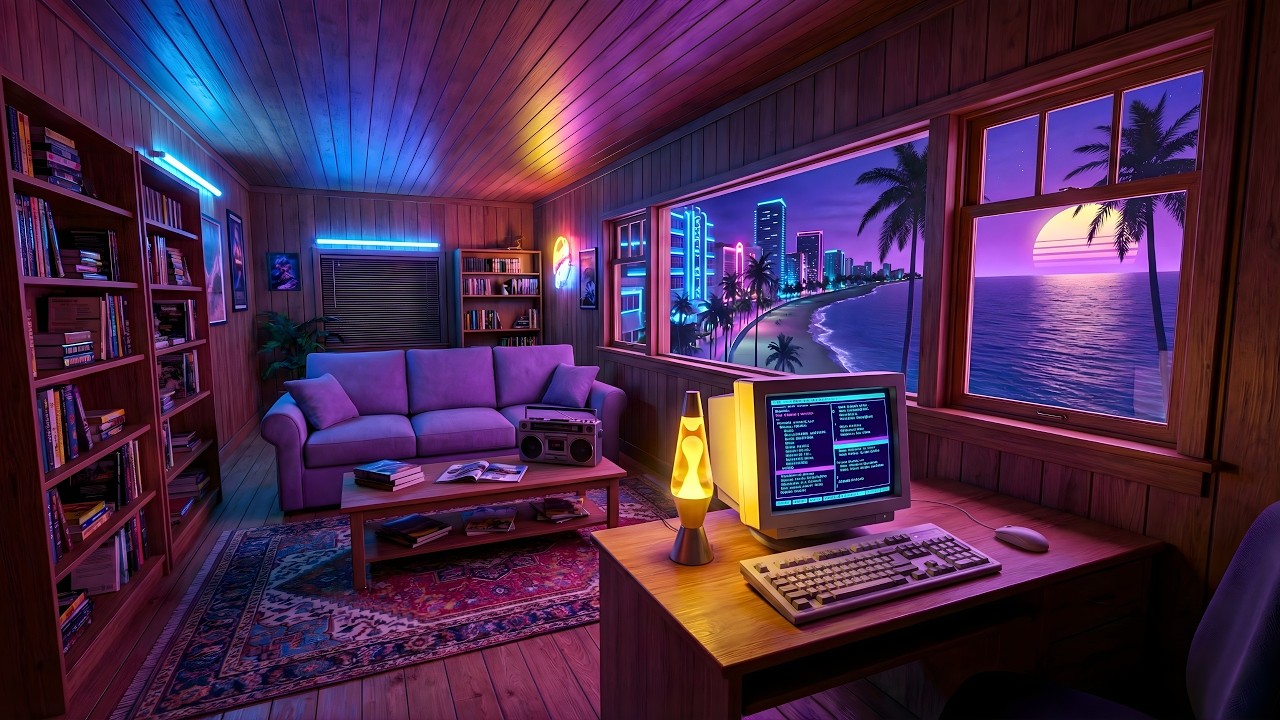 Miami Terminal 1987 💾 | Retro Synthwave Lofi Coding Vibes | 80s Chill Nostalgia Music to Work, Relax