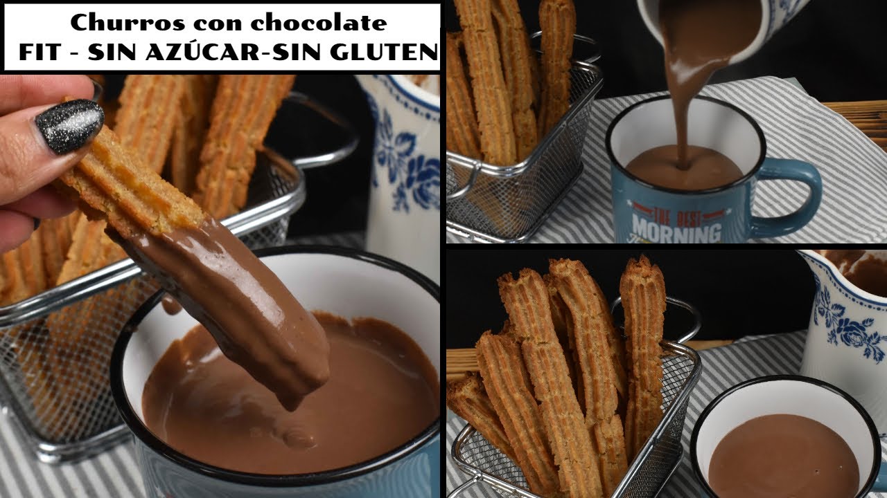Churros con chocolate fit - SIN AZUCAR - SIN GLUTEN