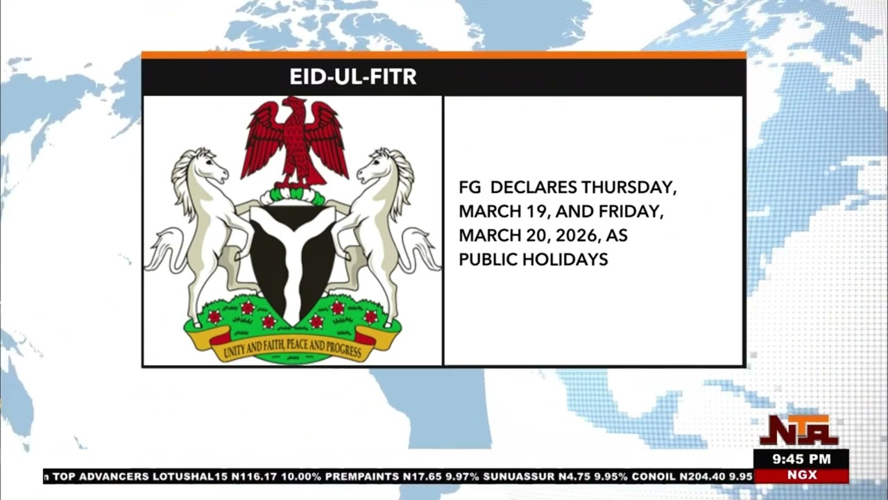 Federal Government of Nigeria Declares Eid-ul-Fitr Public Holidays for March 19&ndash;20, 2026