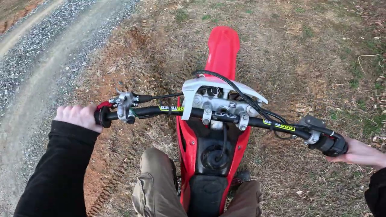 CRF200F New carb by Mike Kenner, Riding hard 