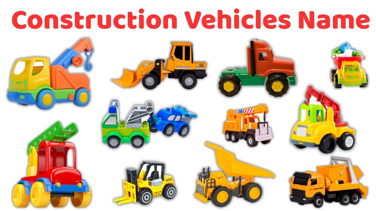 Construction Vehicles name for Kids | Learn 25 Vehicle Names ইংরেজি ও বাংলায় | Preschool Learning