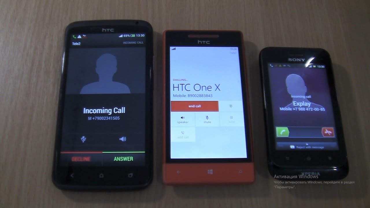 Incoming call & Outgoing call at the Same Time HTC One X +HTC 8S +Sony Xperia tipo