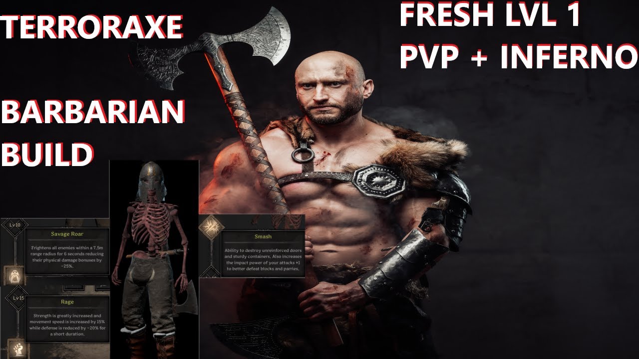 TerrorAxe Barbarian Class Build Guide | New Player Friendly | Absolute Monster Round | Fresh Inferno
