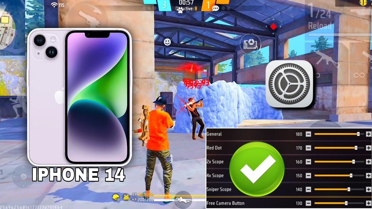 iPhone 14 free fire sensitivity setting ⚙️ | iPhone 14 free fire headshot setting ⚙️