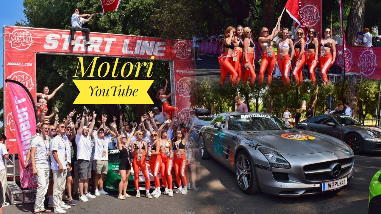 Modball rally 2025: starting line in Rome [Aventador SVJ, SLS AMG, 765 LT...]