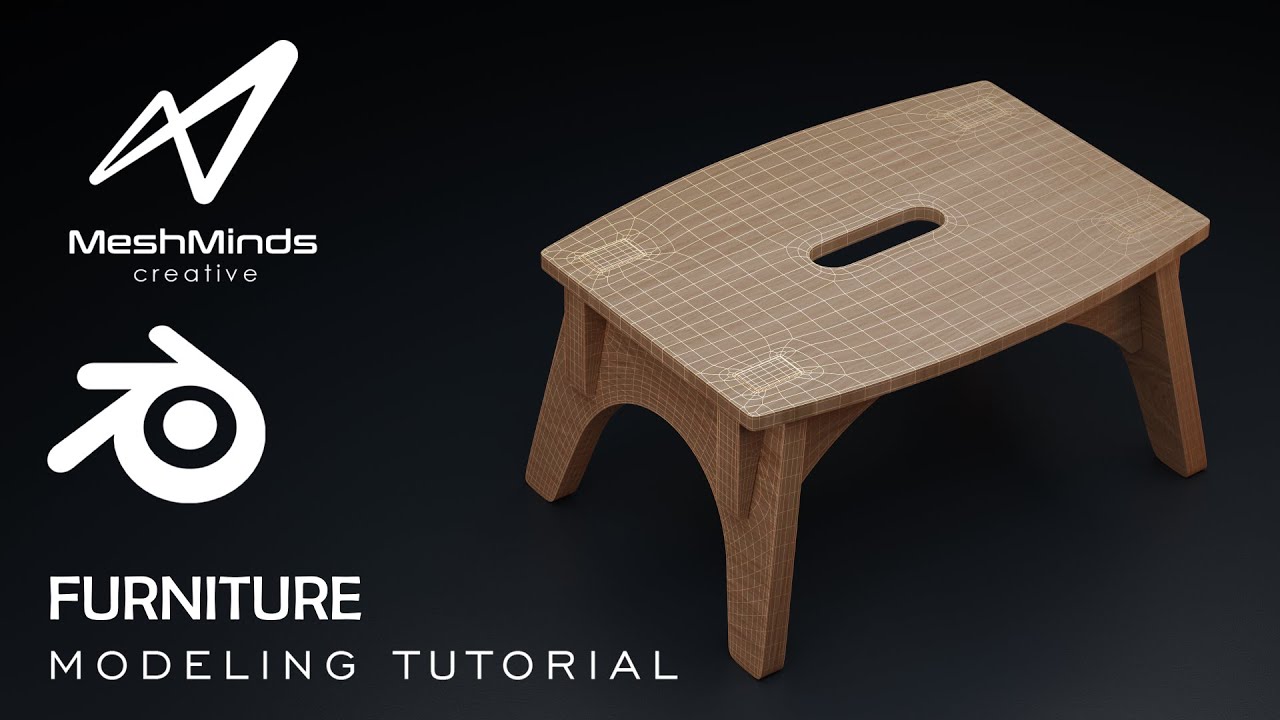 Wooden Stool in #blender  | Furniture Modeling Series.
