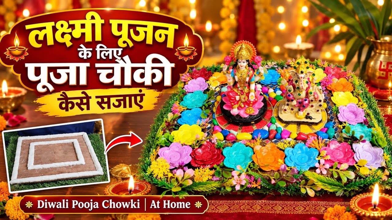 लक्ष्मी पूजन के लिए पूजा चौकी कैसे सजाएं | Diwali Pooja Chowki | Diwali Pooja Chowki At Home 