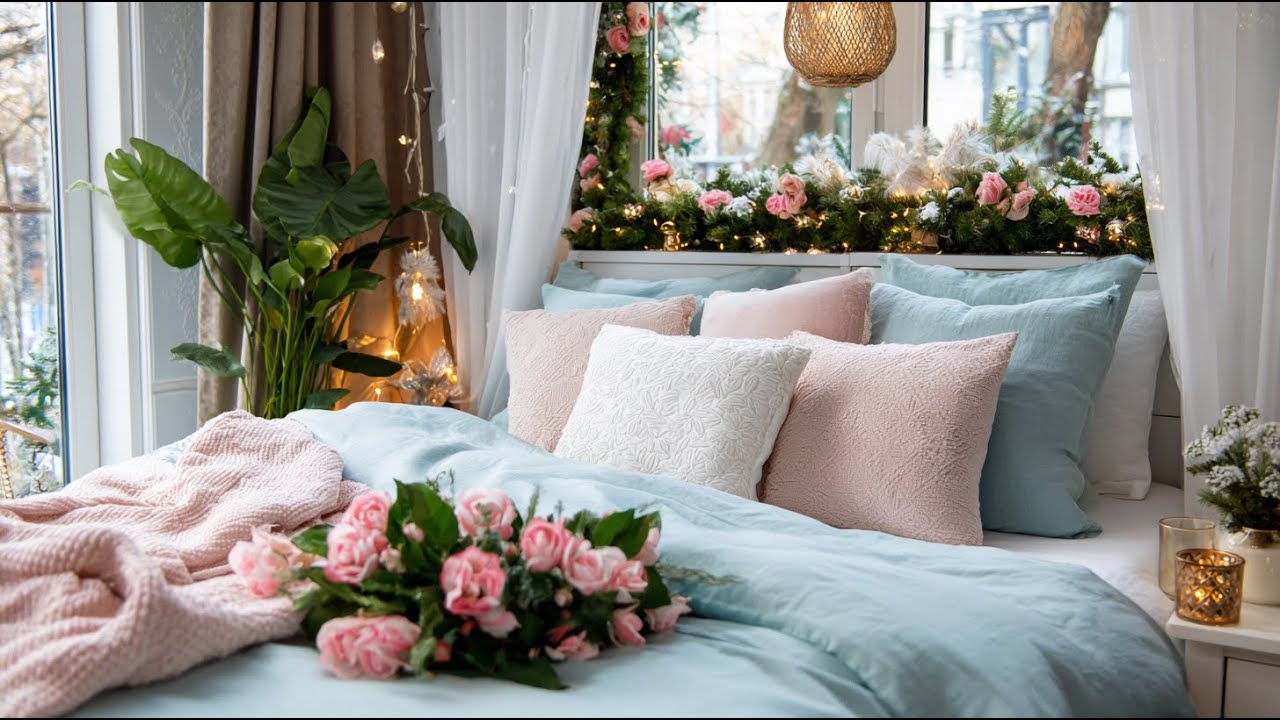 Soft Pastel Holiday Decor Ideas to Create a Gentle, Dreamy Winter Wonderland in Your Bedroom!