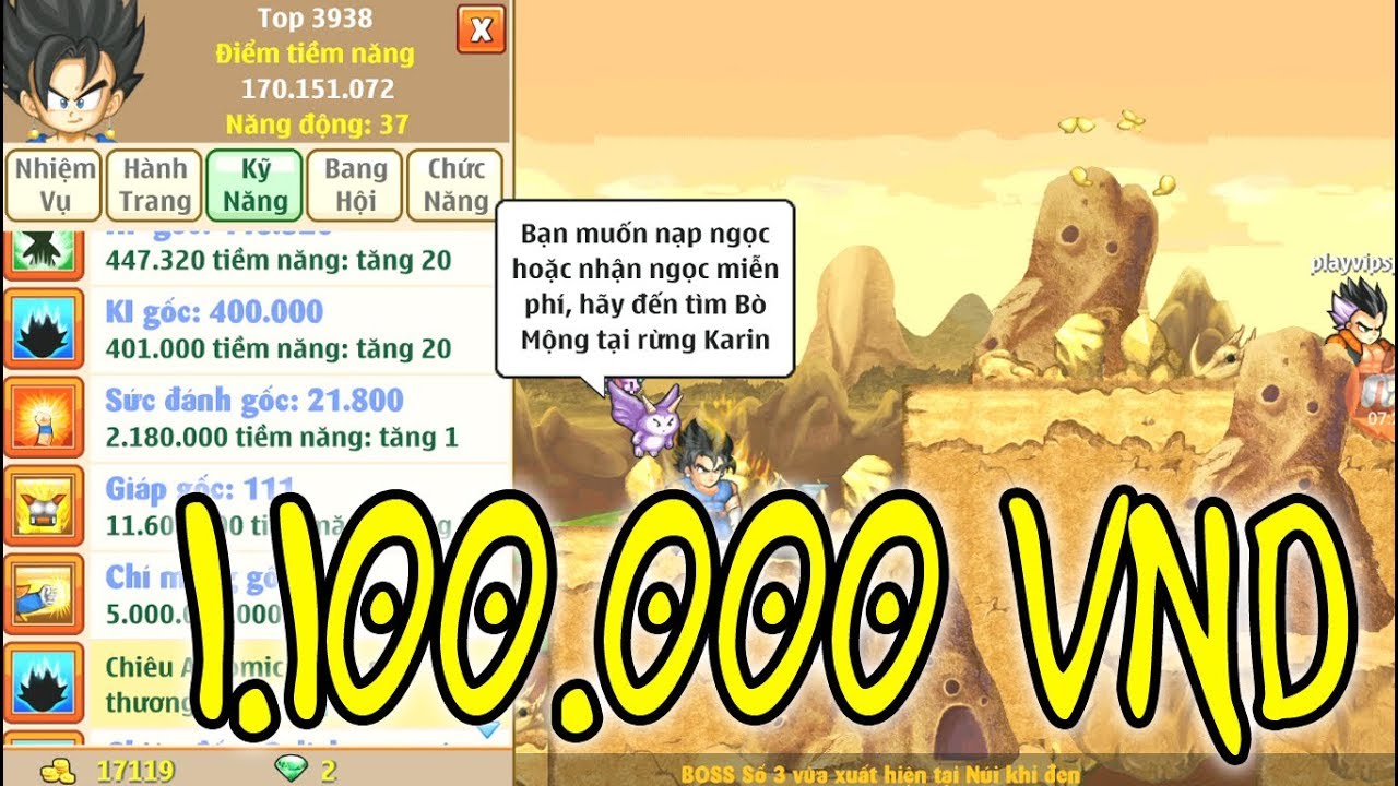Ngọc Rồng Online - 1tr Vnd Có Thể Mua Được Nick Như Nào