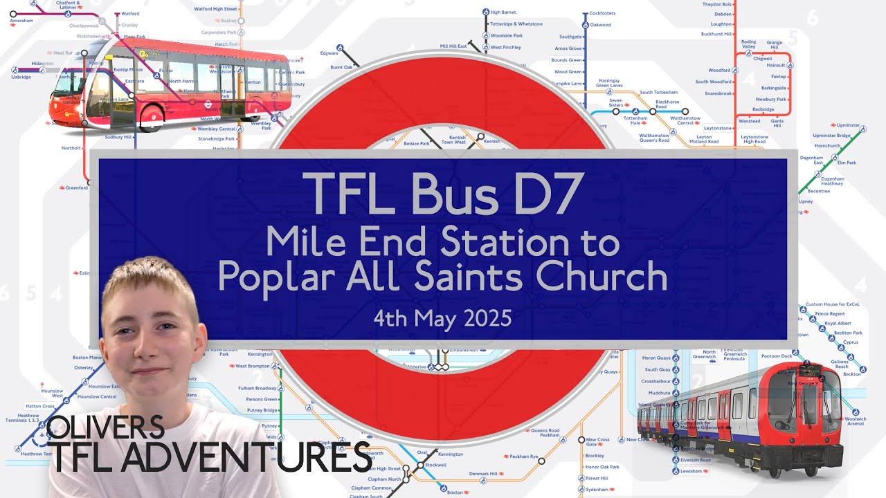 TFL BUS ROUTE D7 - Mile End Station Bow Road To Poplar All Saints Church - 04.05.25 - London Red Bus