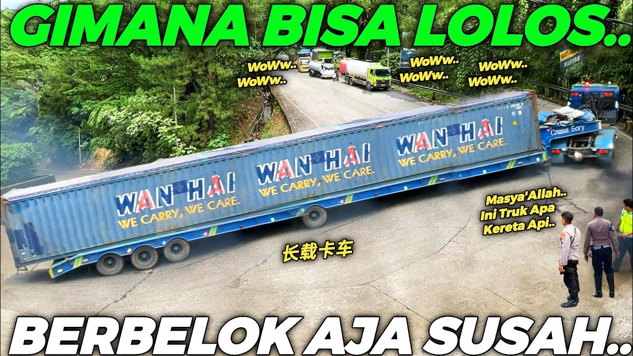 DRAMA TRUK TERPANJANG !!! Gila, Ngak Masuk Akal Truk Seperti Ini Akan Lolos Melintasi Sitinjau Lauik