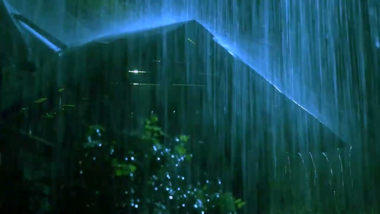 Create a Restful Atmosphere for Sleep and Stress Relief with Heavy Rain on Roof Sounds ASMR