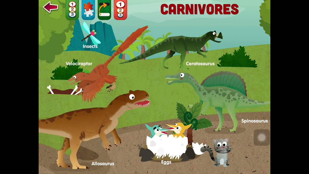 Learny Land-Carnivores & Herbivores -from What were Dinosaurs like?/science for children/learn &play
