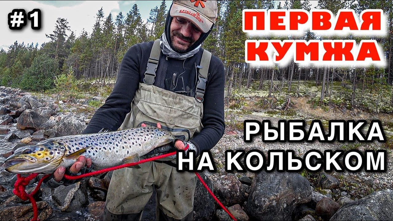 РЫБАЛКА КОЛЬСКИЙ #1 - Первая КУМЖА - Рыболовный ПОХОД на Кольский полуостров - РЫБАЛКА на РЕЧКЕ