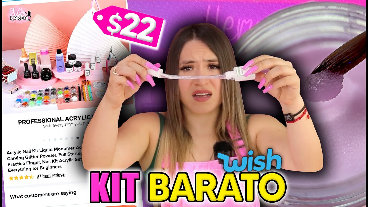 PROBANDO KIT para UÑAS ACRILICAS *Super Barato |NailsByKaren