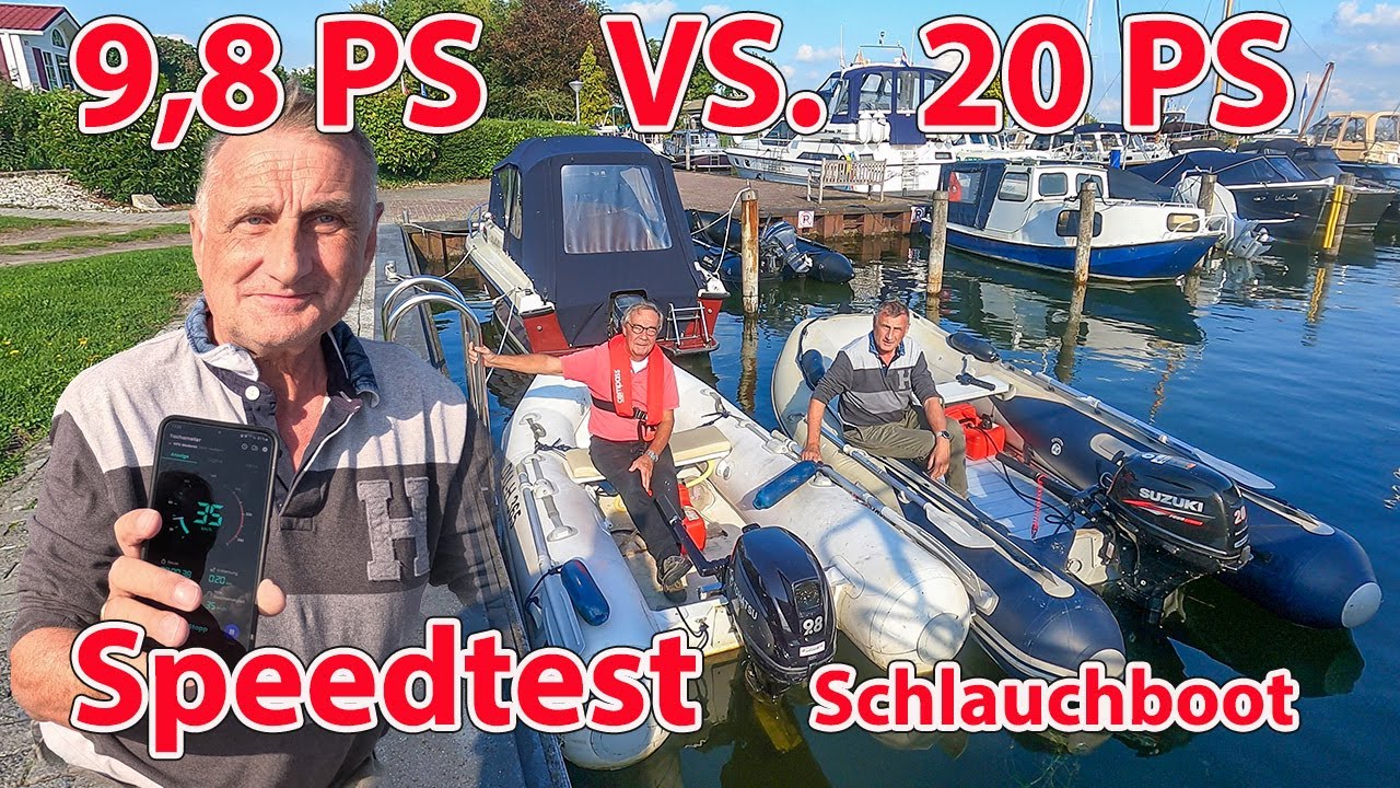 Speedtest mit Schlauchboot  - 10 PS VS. 20 PS - Wie ist der Unterschied