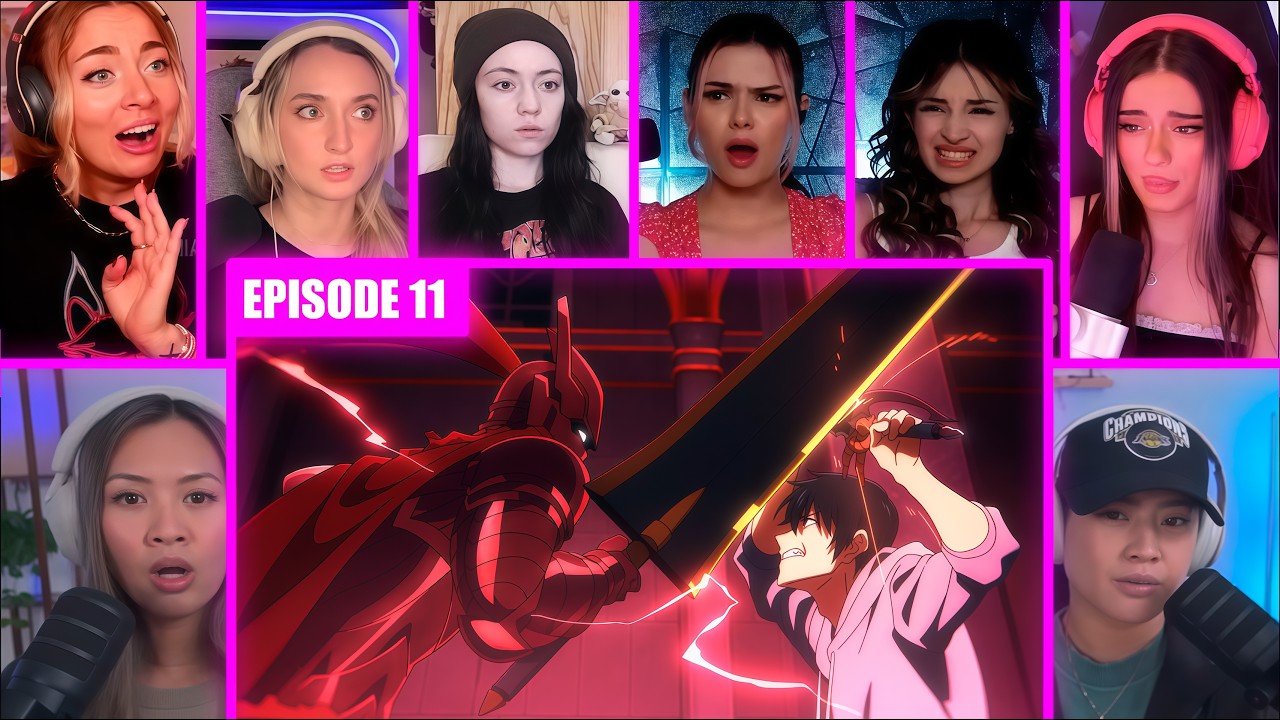 [EPIC GIRLS REACT] JINWOO VS IGRIS! | SOLO LEVELING EP 11 REACTION MASHUP