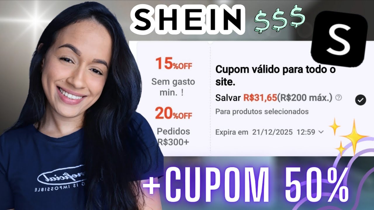 6 CUPONS SHEIN 10% a 50% PARA NOVEMBRO 2025