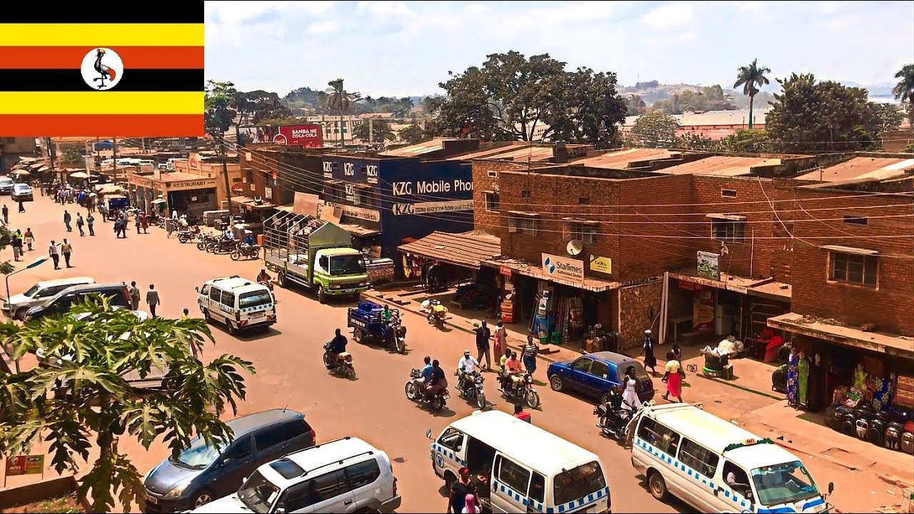 Uganda Jinja town - city tour, street scenery, daily life, impressions