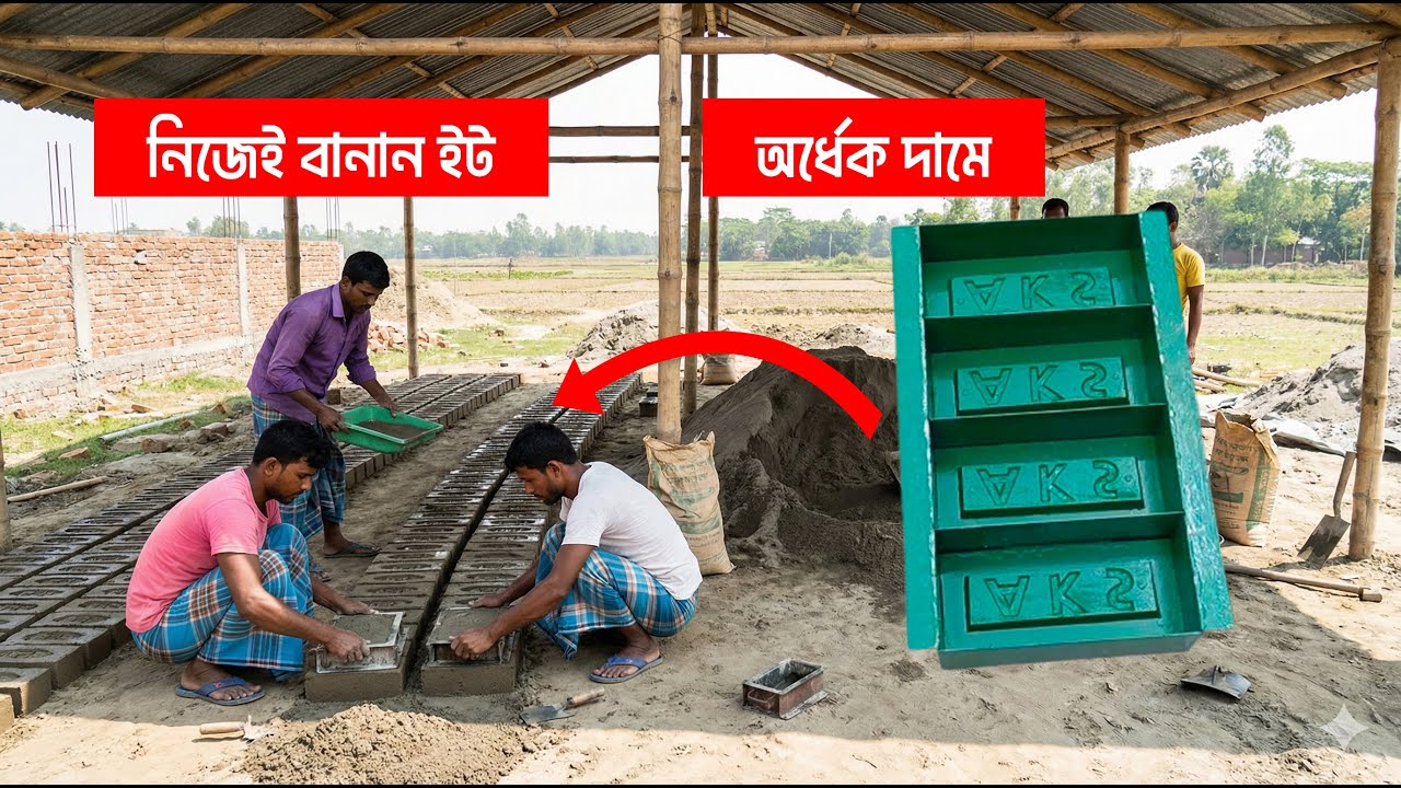 বাড়িতে বসেই তৈরি করুন ইট। পোড়া ইট কেনার দিন শেষ। MR Eco Bricks। কংক্রিট সলিড ব্রিক্স