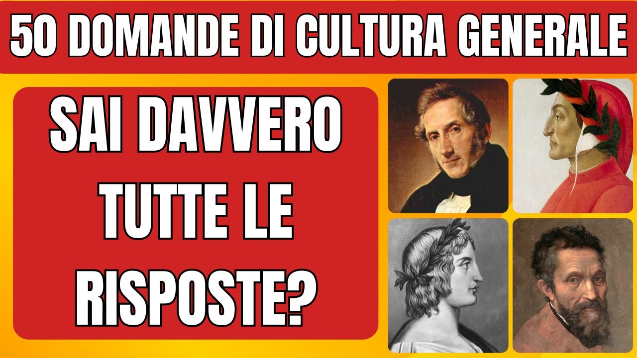 Quiz Cultura Generale Difficile 🧠 50 Domande per Veri Esperti! Metti alla prova la tua mente!