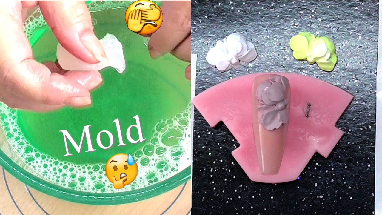 DIY MAKE YOUR OWN SILICON MOLD WITH DISH SOAP FOR NAIL ART FLOWERS