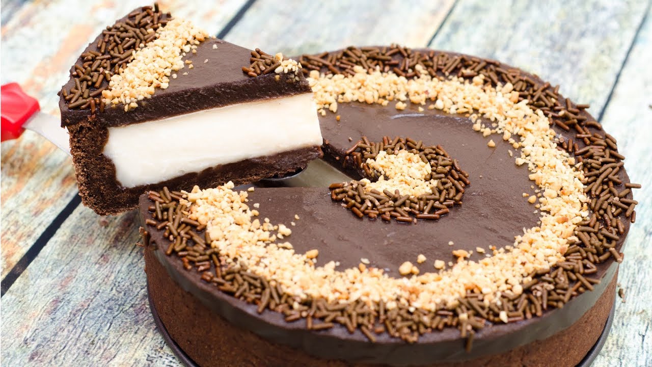 CHOCOLATE VANILLA PUDDING TART I EGGLESS & WITHOUT OVEN