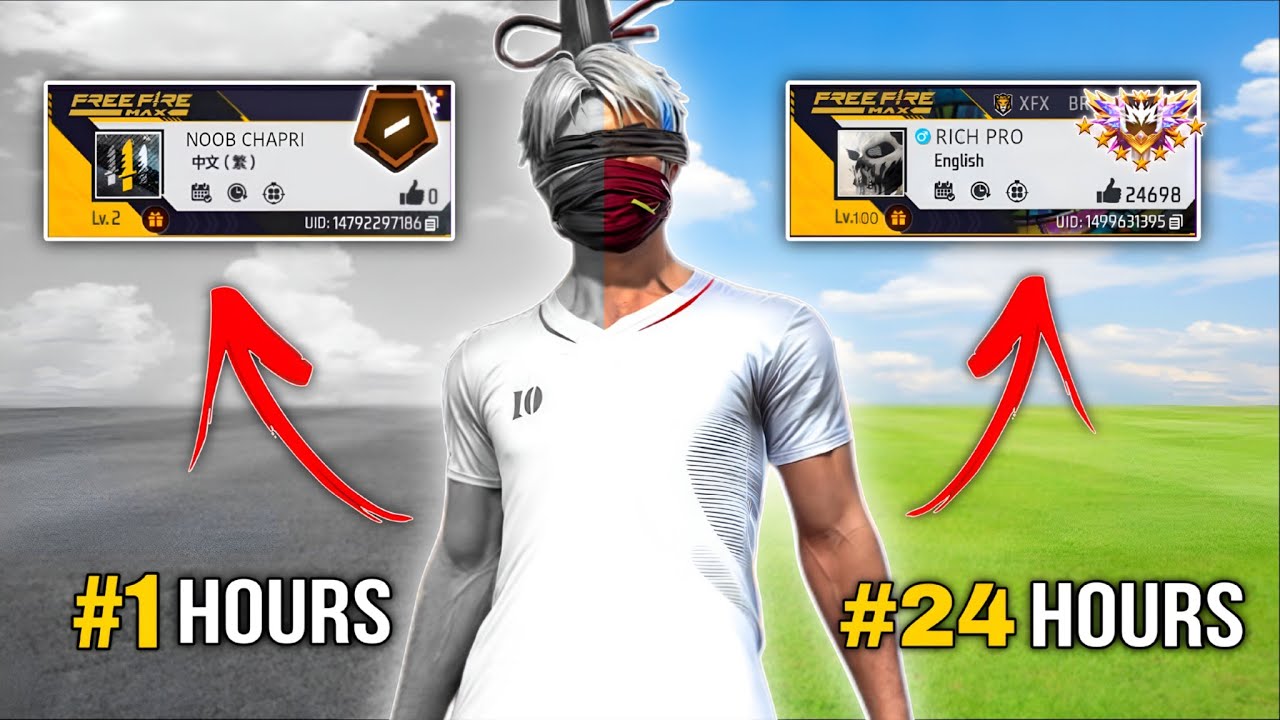 Noob to Pro I'd Transformation 🥵 In Just 24 hours !! #garenafreefire 