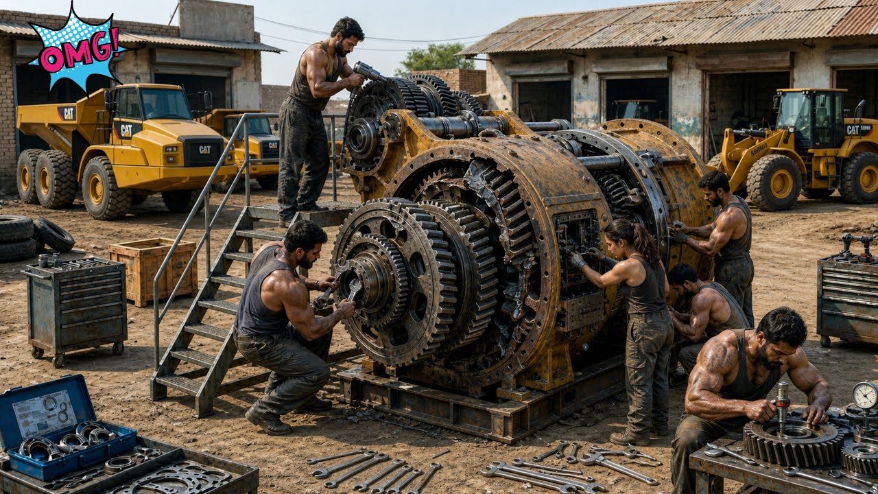 Amazing Oldest Caterpillar Dozer Transmission Full Restoration | Rusted & Broken Gears Rebuild - 