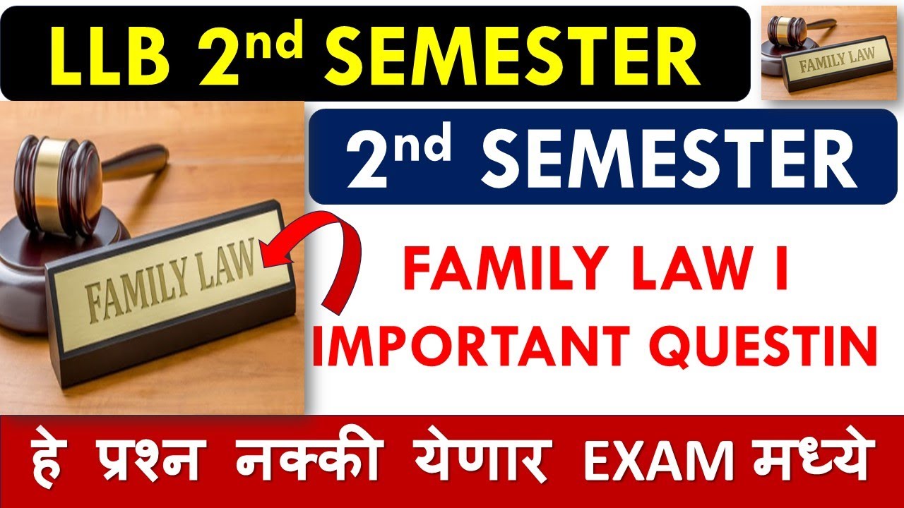 LLB 2nd Semester Exam Family Law I Important question 2024 | #familylaw #llb #muexams